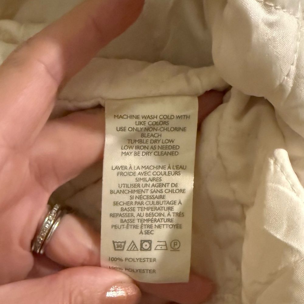 Anthropologie Embroidered Puffer Coat in Ivory 1X - Picture 10 of 16